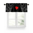thumbnail image 1 of French Bulldog Valances for Windows Love Heart Cute Dog Valance Rod Pocket Light Filtering Short Window Treatments Curtains for Kitchen Bathroom Living Room Bedroom, 1 Panel, 42 x 12 Inch, 1 of 7