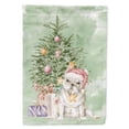 thumbnail image 1 of Christmas French Bulldog White Flag Garden Size, 1 of 5