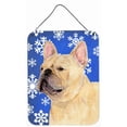 thumbnail image 1 of French Bulldog Winter Snowflakes Holiday Aluminium Metal Wall Or Door Hanging Prints, 1 of 1