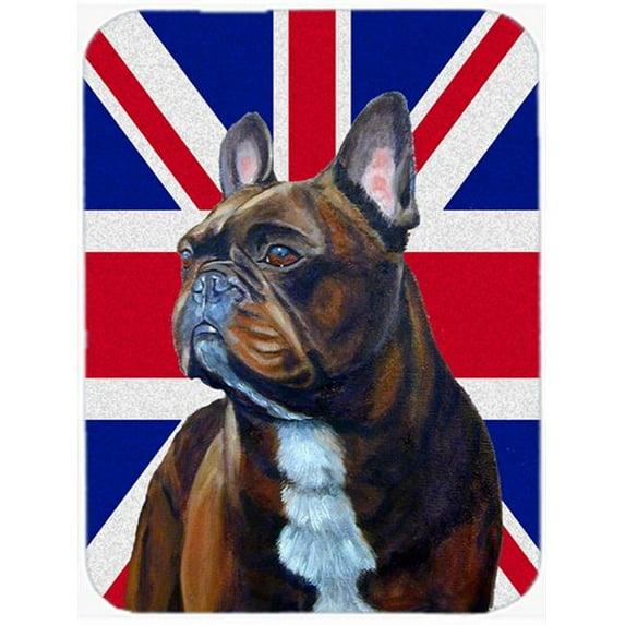 French Bulldog With English Union Jack British Flag Glass Cutting Board - Large