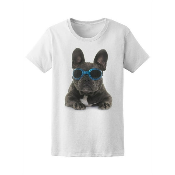 French Bulldog With Goggles T-Shirt Women -Image by Shutterstock, Female x-Large
