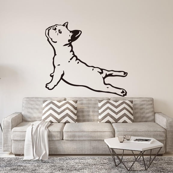 French Bulldog Yoga Dog Wall Sticker Bedroom Nursery Pairs Puppy Pet Dog Animal Wall Decal Living Room Vinyl Home Decor 40cmx36cm