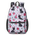 thumbnail image 1 of French Bulldog and Rose Purple Pattern 17" School Backpacks for Teens,Waterproof Oxford Fabric,S-Shape Padded Straps for School,Travel,Hiking,Camping, 1 of 6