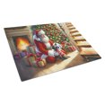 thumbnail image 1 of French Bulldog and Santa Claus Glass Cutting Board 12 in x 15 in, 1 of 5