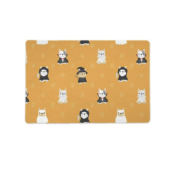 French Bulldogs In Costumes Mat Rectangle  -Image by Shutterstock,
