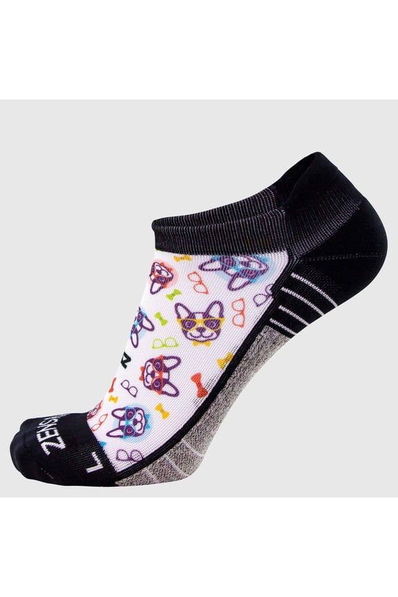 French Bulldogs Running Socks (No Show) S / White