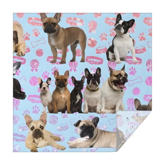 French Bulldogs Square Tablecloth,Waterproof Square Table Cover,Wipeable Spillproof Washable Table Cover for Home Kitchen Party Decor 42"X42"(107x107cm)