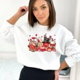 thumbnail image 1 of French Bulldogs and Coffee Valentine Sweatshirt, 1 of 9