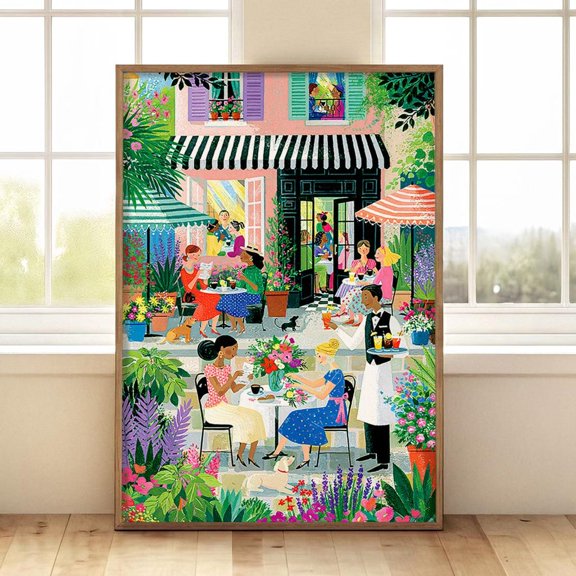 French Cafe Whimsical Kitchen Wall Art Poster Decor Unframed Paper Print