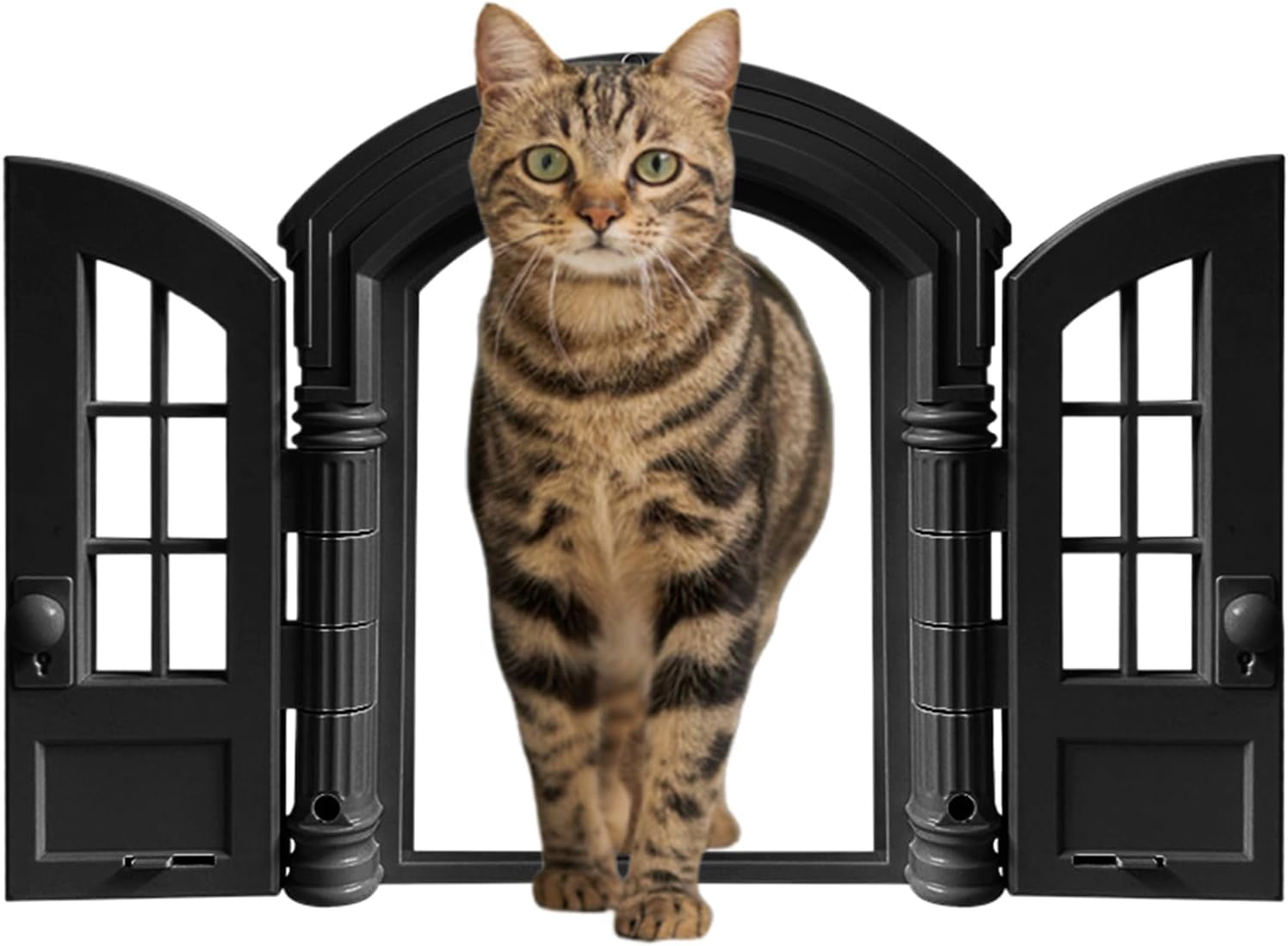 French Doors With Dog Door Home Depot Purrfect Portal French Cat Door Stylish Interior Door For Average-Sized  Cats Easy DIY Setup Secured Installation No Training Needed X  Buy Now With Express International Delivery main image 1