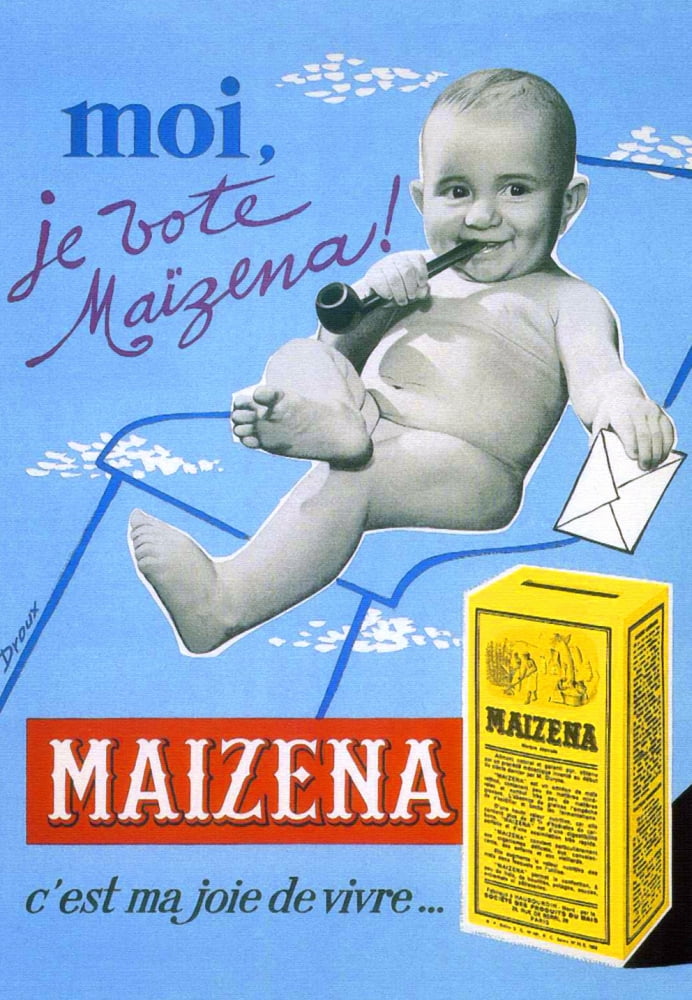 French Cereal Ad for Babies corn meal Poster Print by Maizena (24 x 36)