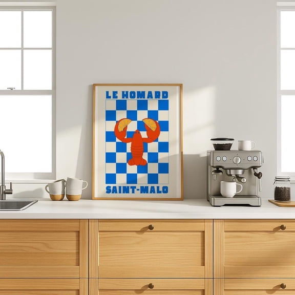 French Chef Lobster Print, Le Homard Saint Giclée Print, Unframed Paper Poster 8x10in