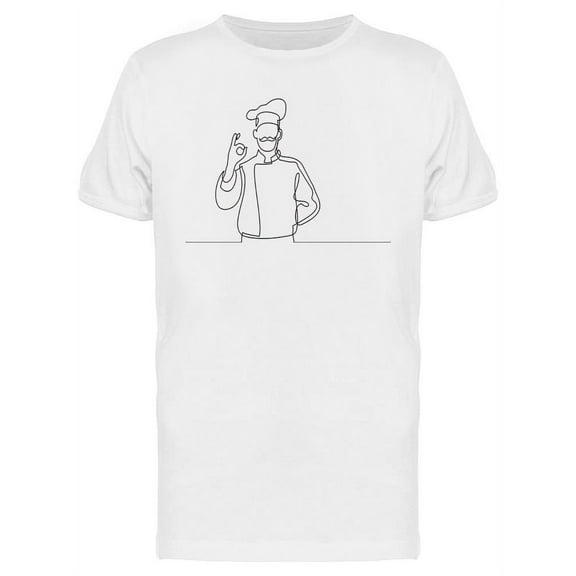 French Chef Showing Ok Sign T-Shirt Men -Image by Shutterstock, Male Medium