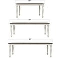 thumbnail image 1 of French Chic 9PC Extendable 60-96" Dining Table Set w 8 Chairs White/Brown Wood, 1 of 5
