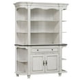 thumbnail image 1 of French Chic China Cabinet Hutch w Storage White & Walnut Brown Wood, 1 of 9