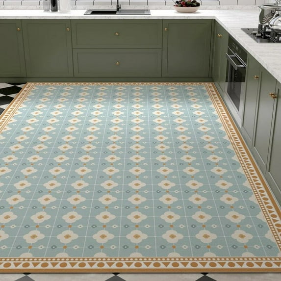 French Classics Kitchen Mats Large Area Leather Oil Resistant Washable Carpet Home Decoration Balcony Rugs Non-slip Customizable