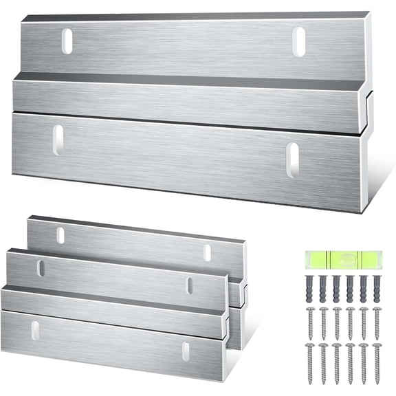 French Cleat Hanger, Mirror Hanging Kit, Mirror Hanging Hardware, Heavy Duty Picture Hangers, Mounting Bracket, Z Clips, Z Brackets for Wall Mounting, Aluminum, Metal, 50 LBS, 6 in, 3 Pair