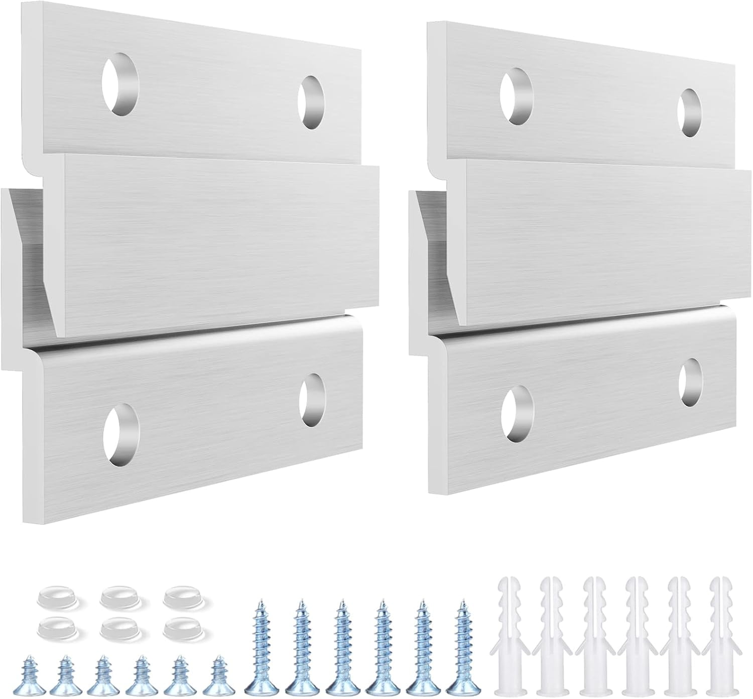 French Cleat Picture Hanger, Aluminum Z Hanger Interlocking Wall Mounting Bracket Hardware Kit Clips for Hanging Painting, Mirrors, Panels, Artwork, Cabinet, Whiteboard (2inch-6Pairs)