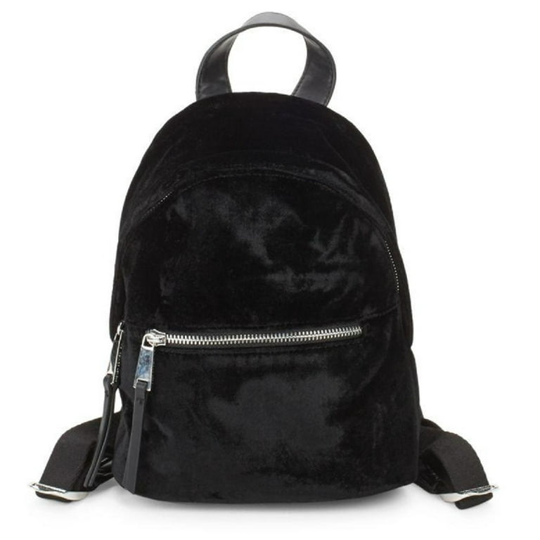 French Collection Jace Black Velvet Mini Backpack Unisex FCUK323 001