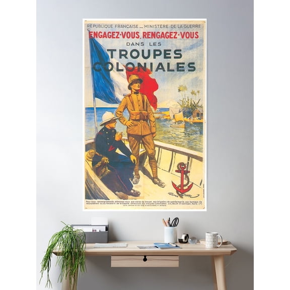 French Colonization Of Madagascar Poster Wall Art, Modern Wall Decor For Living Room Bedroom, 24x36 UNFRAMED