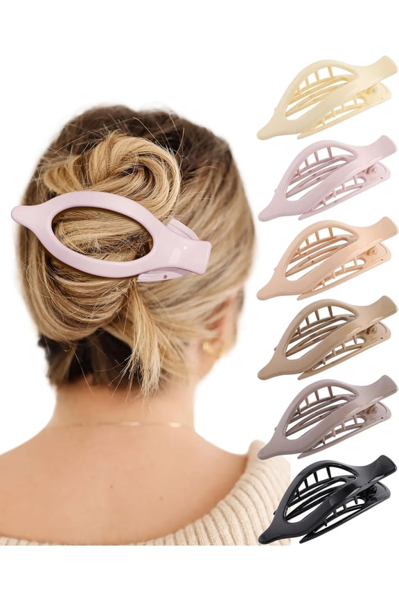 French Concord Hair Clips - 6Pcs Side Slide Volume Clips for Women Girls, Strong Hold No Slip Grip, Thick or Thin Hair