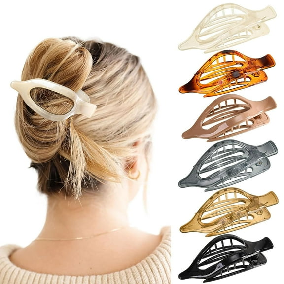 French Concord Hair Clips Claw - 6Pcs Side Slid Flat Hair Clips Strong Hold No Slip Hair Claw Clips for Women