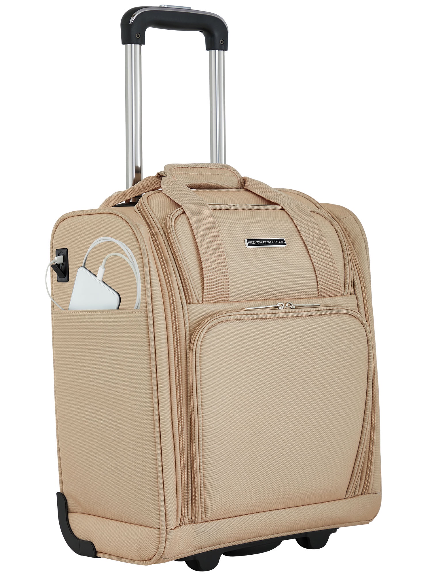 French Connection 16 Inch Under Seater Luggage With USB Port Toasted Almond: An Honest Look