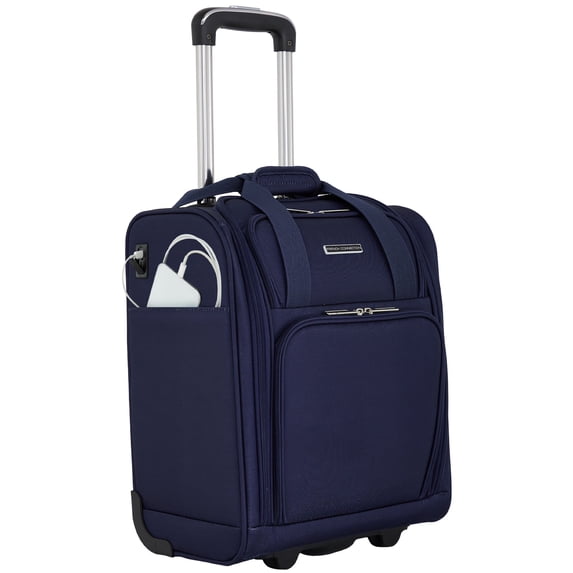 French Connection 16-inch Under Seater Lwith USB Port, Blue Depths