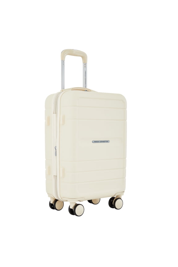 22 inch Expandable Rolling Carry-on Luggage with Cup Holder, Whitecap Gray