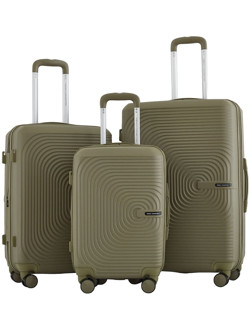 French Connection 3-Piece Hard Side Luggage Set, Olive - Walmart.com