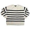 thumbnail image 1 of French Connection Essentials Women's Long Sleeve Striped Tunic Sweater ((Ivory Ground Stripe, XS), 1 of 1