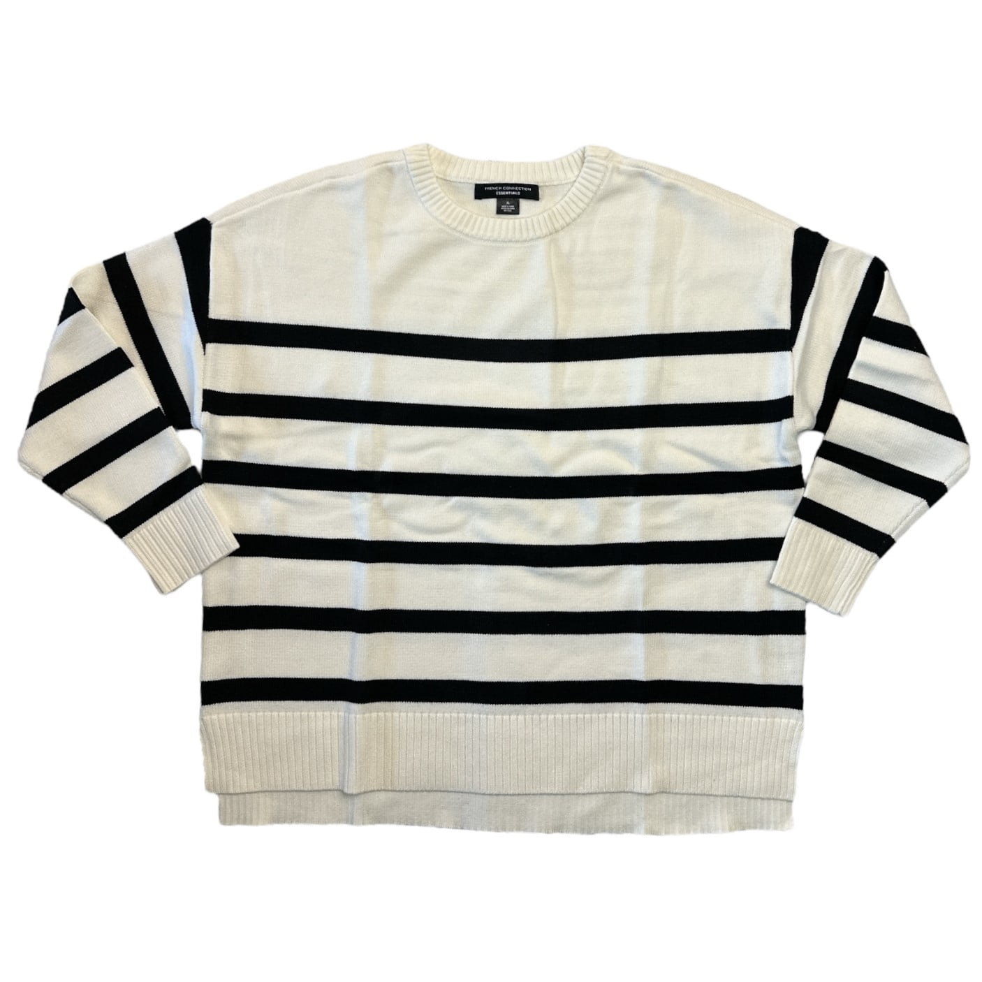 525 America Women's Stripe Boxy Pullover Sweater - Casual Cotton-Blend Top