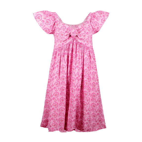 French Connection Girls' Floral Smocked Sundress with Flutter Sleeves for Kids (Sizes 4-16)