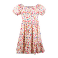 thumbnail image 1 of French Connection Girls' Floral Smocked Sundress with Puff Sleeves & Sweetheart Neck for Kids (Sizes 4-16), 1 of 8