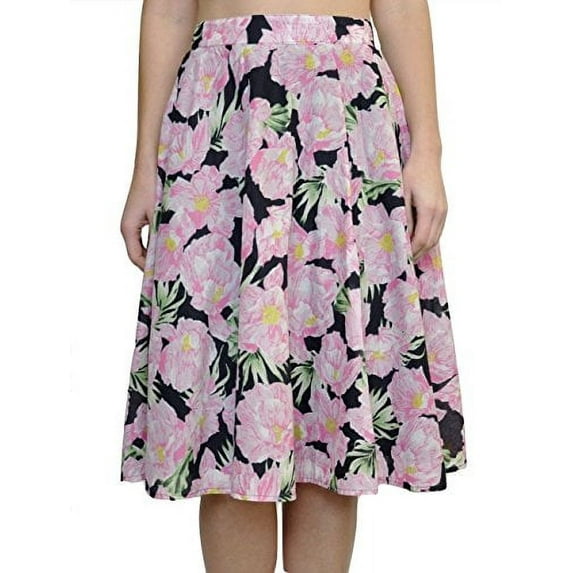 French Connection Holiday Poppy Cotton Voile Lined Skirt Blue/Pink (2)