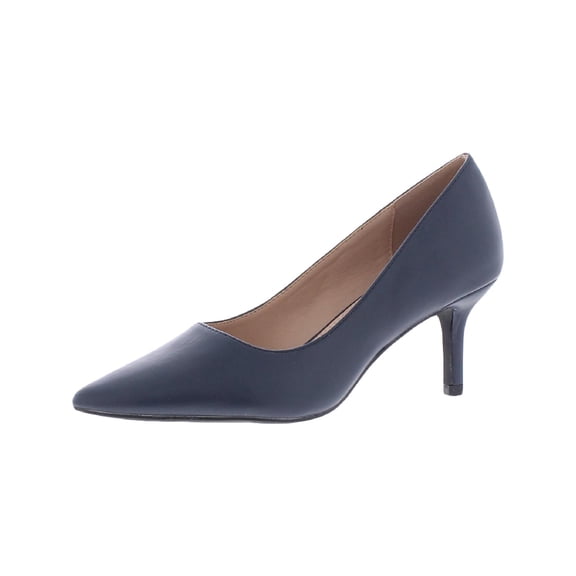 French Connection Kate Women's Faux Leather Classic Pointed Toe Pumps Navy 9