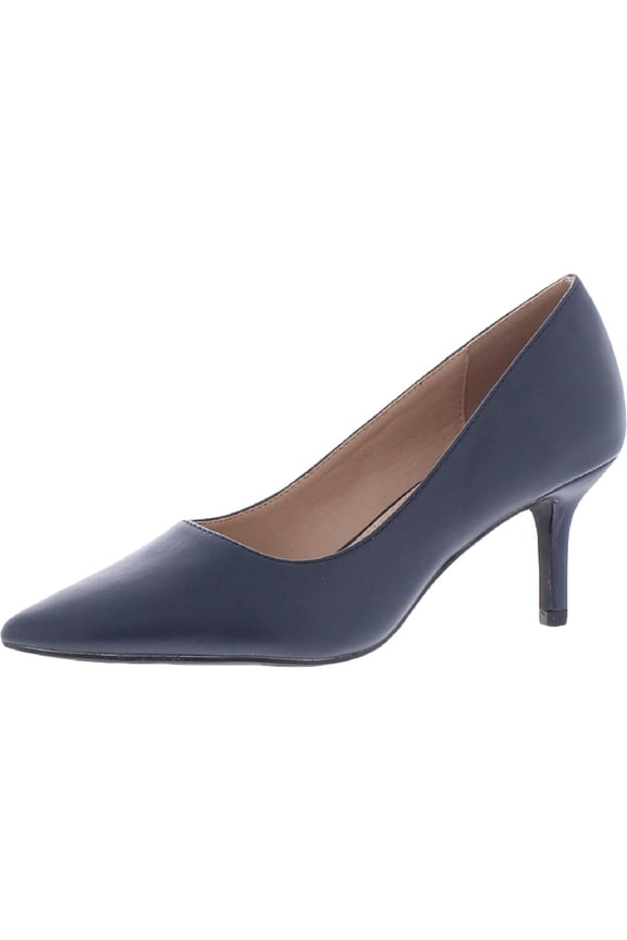 Kate Women's Faux Leather Classic Pointed Toe Pumps Navy 9