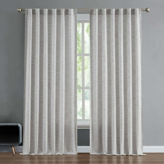 French Connection Misty Light Filtering Back Tab Window Curtain 2-Panel Sets