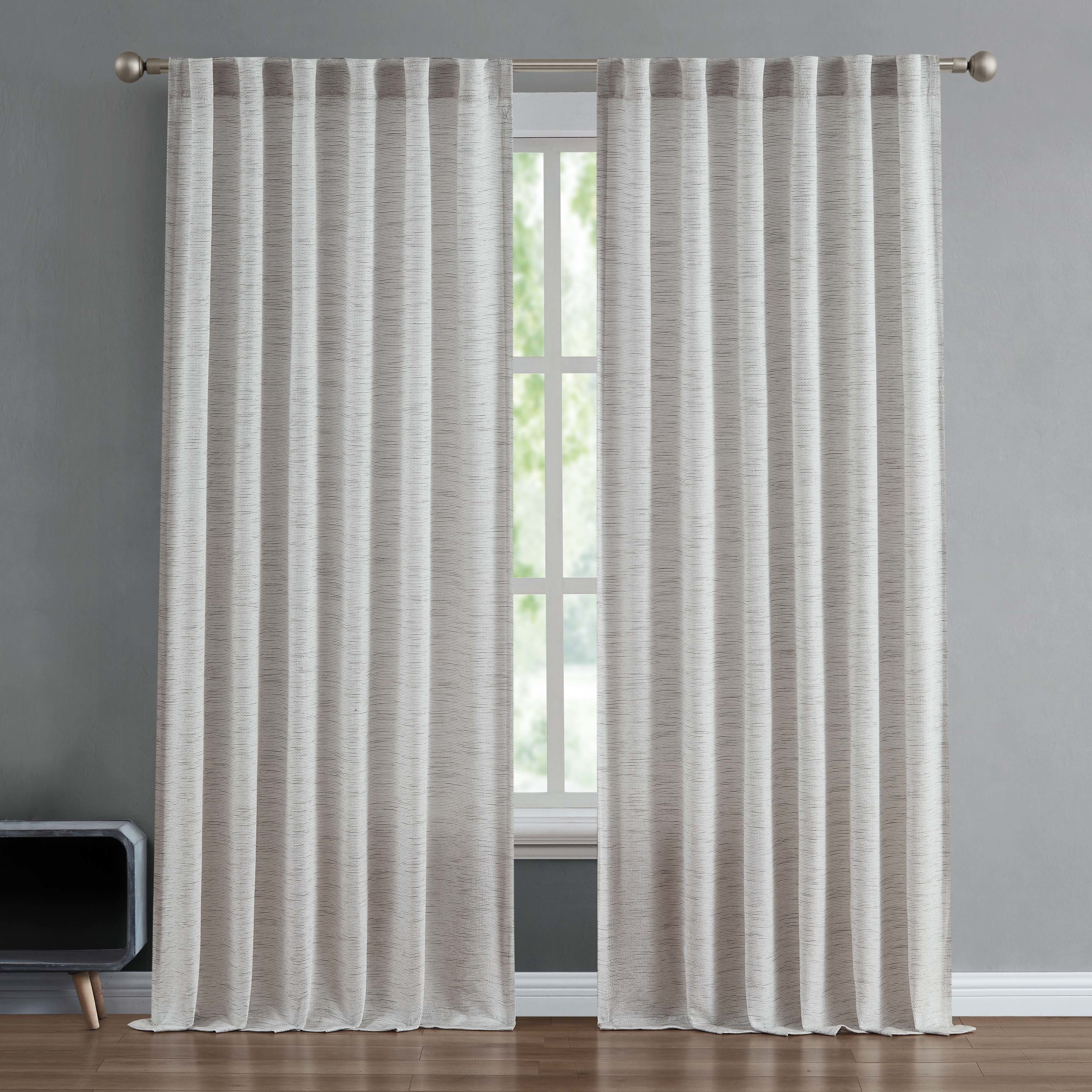 French Connection Misty Light Filtering Back Tab Window Curtain 2-Panel