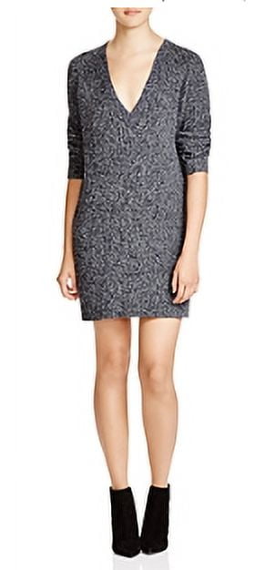French Connection NEW Gray Womens 4 Ribbed-Knit V-Neck Sweater Dress -  Walmart.com