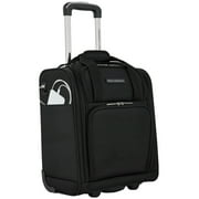 French Connection 16-Inch Rolling Under Seater Luggage with USB Port, Black