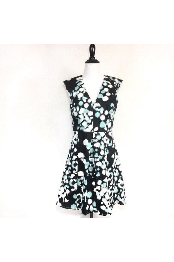 Pre-Owned French Connection Sleeveless Paint Splatter Fit & Flare Mini Dress Sz 4 Us /8 Uk Used Size Us 4