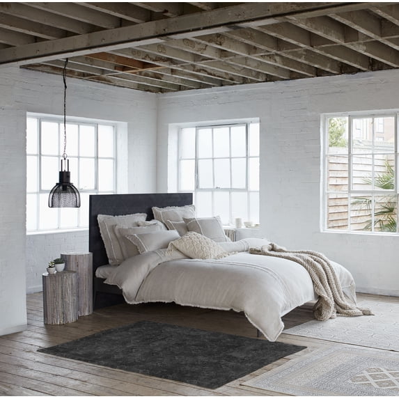 French Connection Stonewash Moroccan Accent Rug, Dark Gray, 27x45