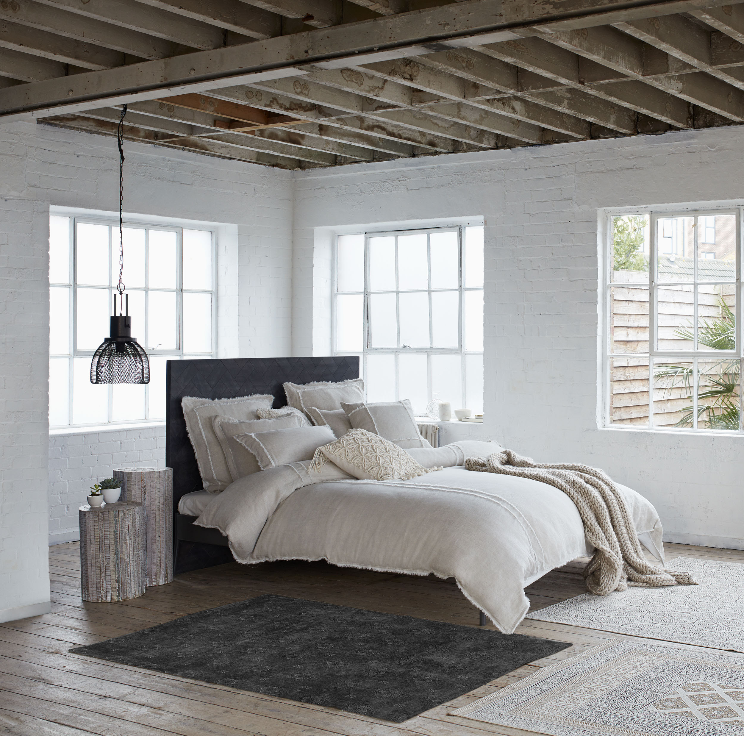 French Connection Stonewash Moroccan Accent Rug, Dark Gray, 30x50