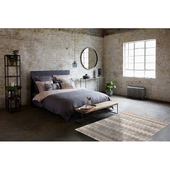 French Connection Stonewash Printed Cotton Accent Rug, Beige, 4x6