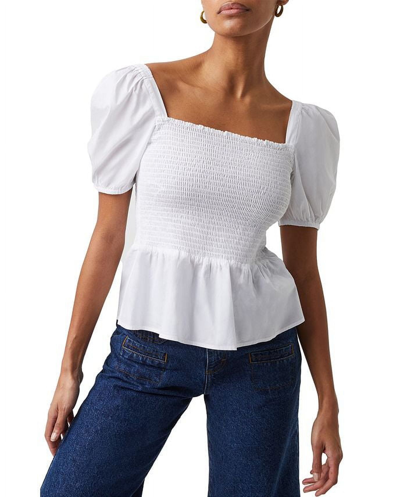 smocked cotton top