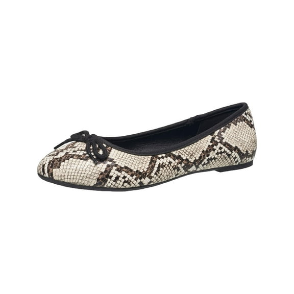 French Connection Women's Diana Faux Leather Slip On Bow Ballet Flat