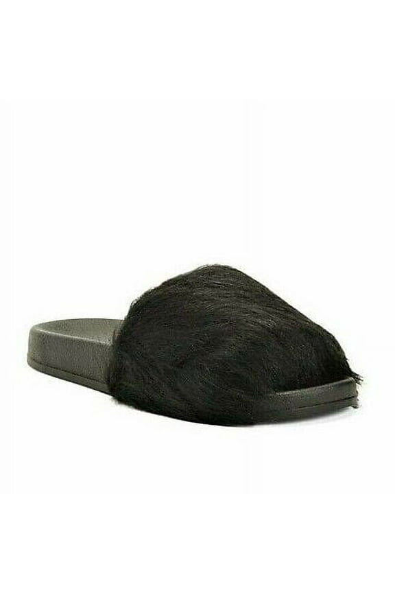 Women's Faux Fur Cozy Slip-on Slides Sandals