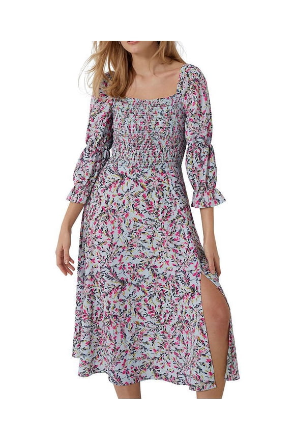 Women's Flores Verona Empire Waist Crepe Dress Blue Size Medium