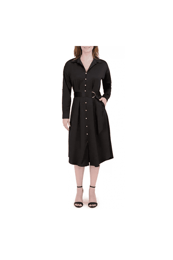 Women's Long Shirt Dress Size Large Black
